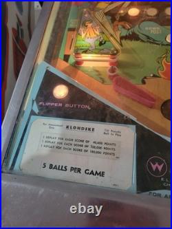 Williams Klondike Pinball Machine