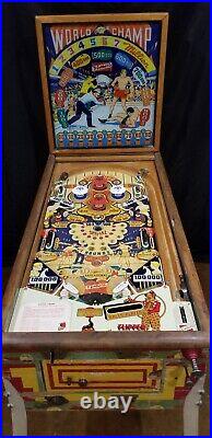 World Champ Woodrail Pinball Machine (Gottlieb) 1957 RESTORED